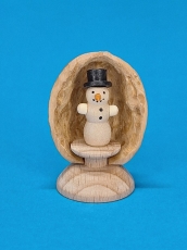 Miniatur in Walnuss, Schneemann